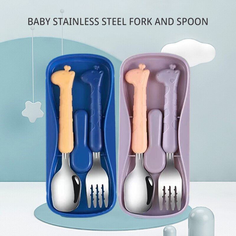 Easy Baby Food - 2 SZT. Dziecięce sztućce ze stali