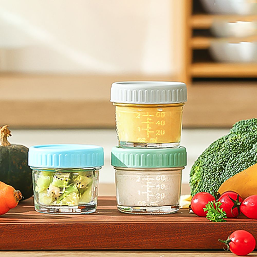 Baby Food Containers Glass - 6 szt. Szklane słoiki typu Mason