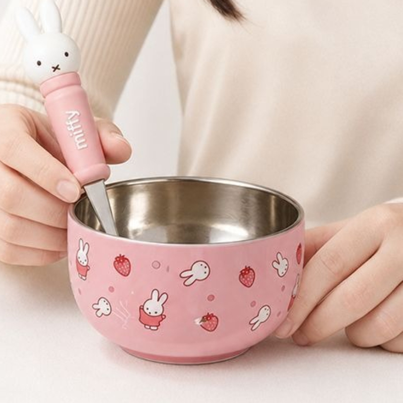 Baby Food Japan - Kreskówkowa, kawaii miseczka Miffy ze stali