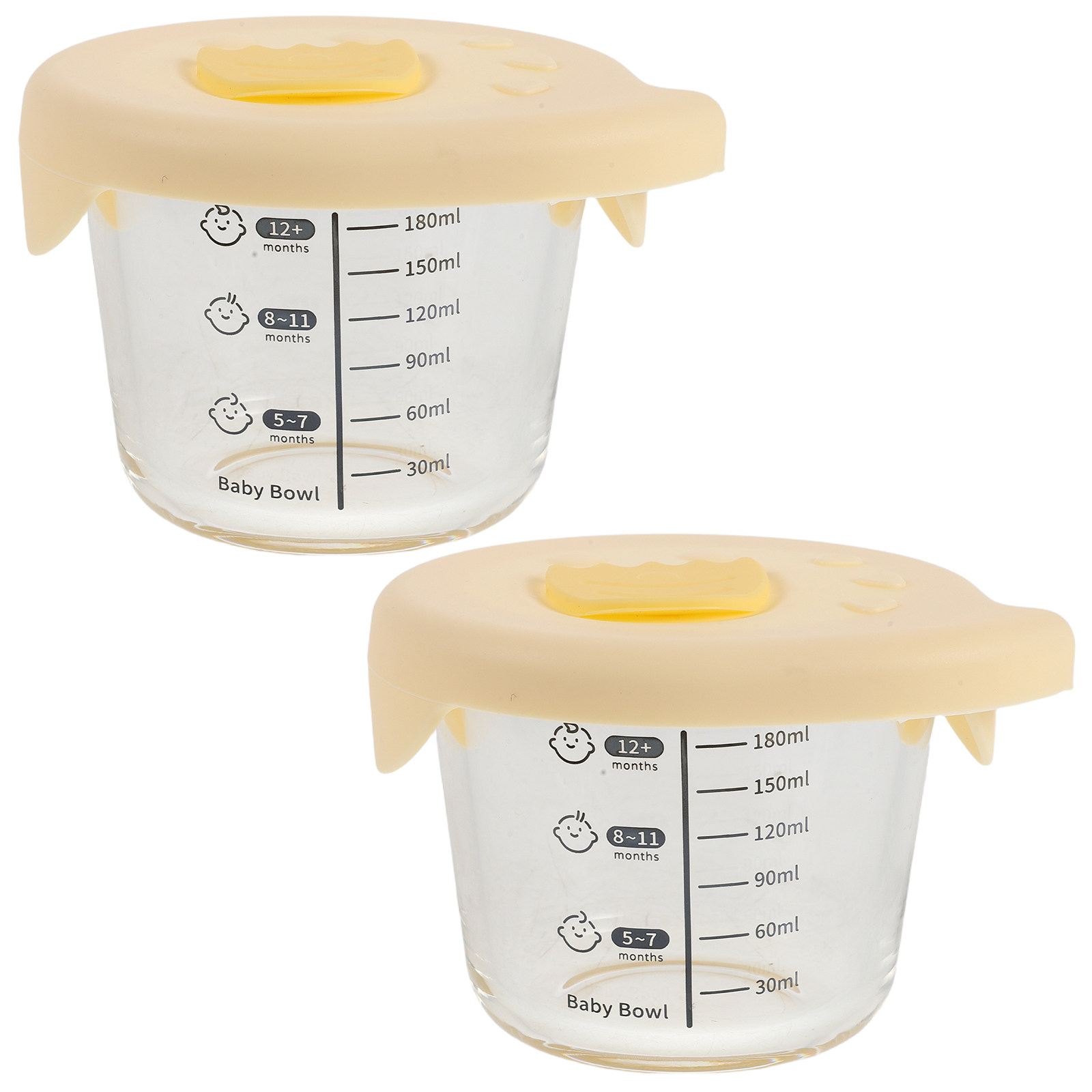 Baby Food Containers Glass - 2 szt. szklanych pojemników na żywność