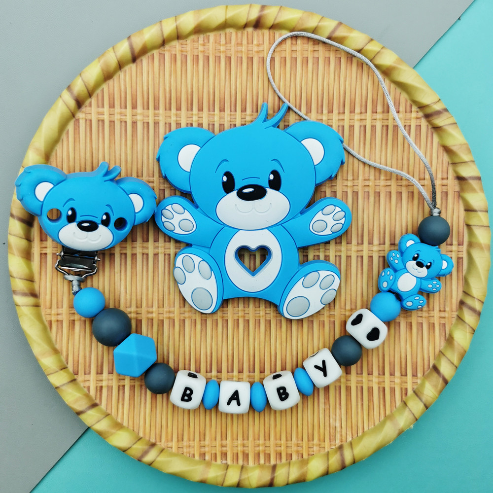 Baby Food Teether - Niestandardowe angielskie rosyjskie silikonowe litery imię
