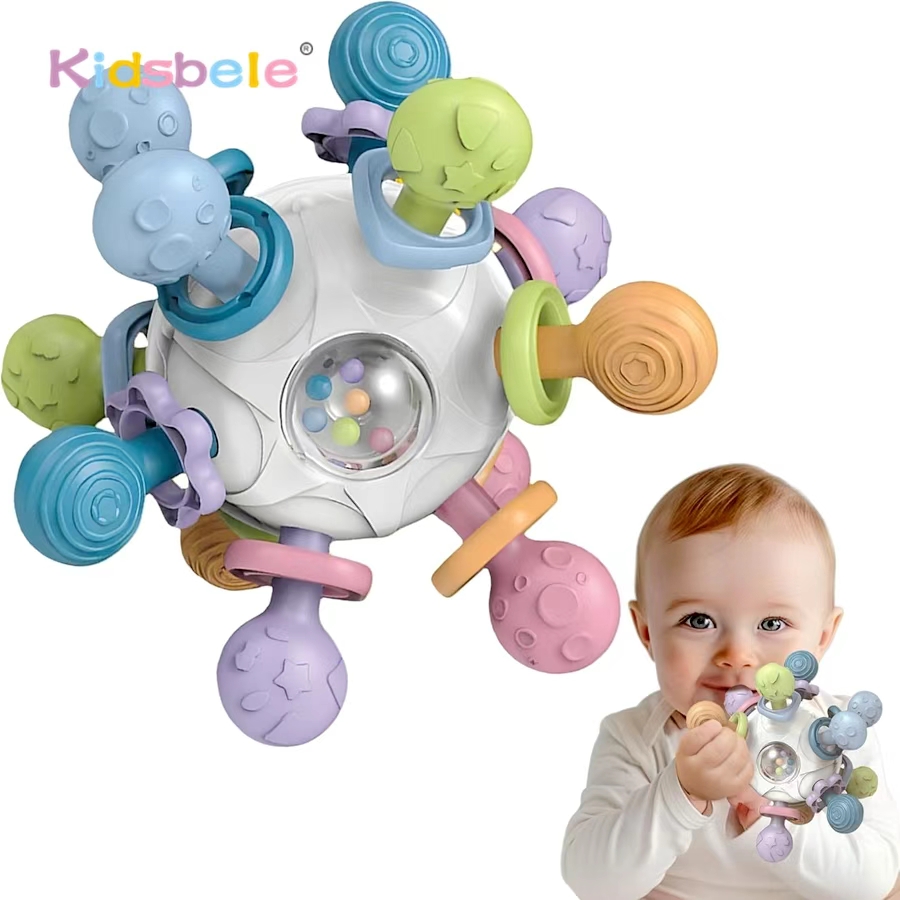 Baby Food Teether - Zabawka dla niemowląt 3w1: kulka sensoryczna