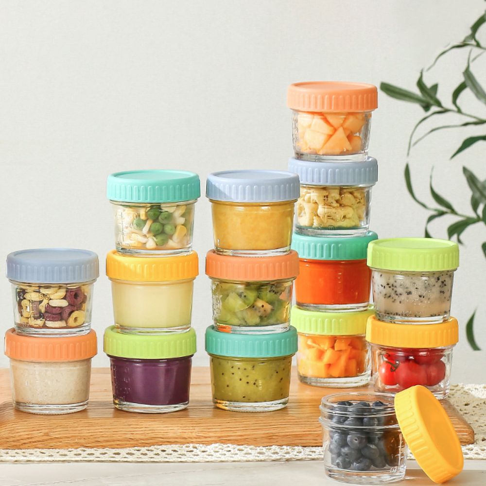 Baby Food Containers Glass - 6 szt. Szklanych pojemników na pokarm