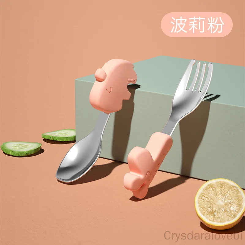 Baby Food Japan - Zestaw Słonik Krótki Widelec Łyżka Zestaw