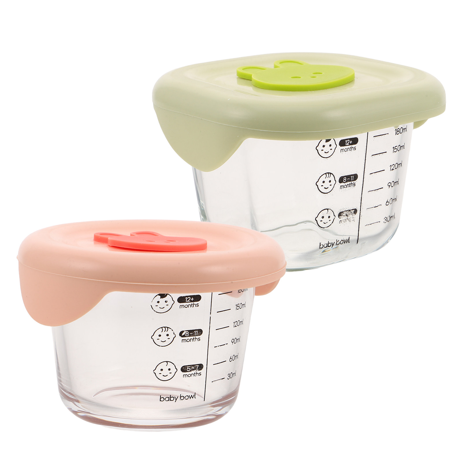 Baby Food Containers Glass - 2 szt. szklanych pojemników na żywność