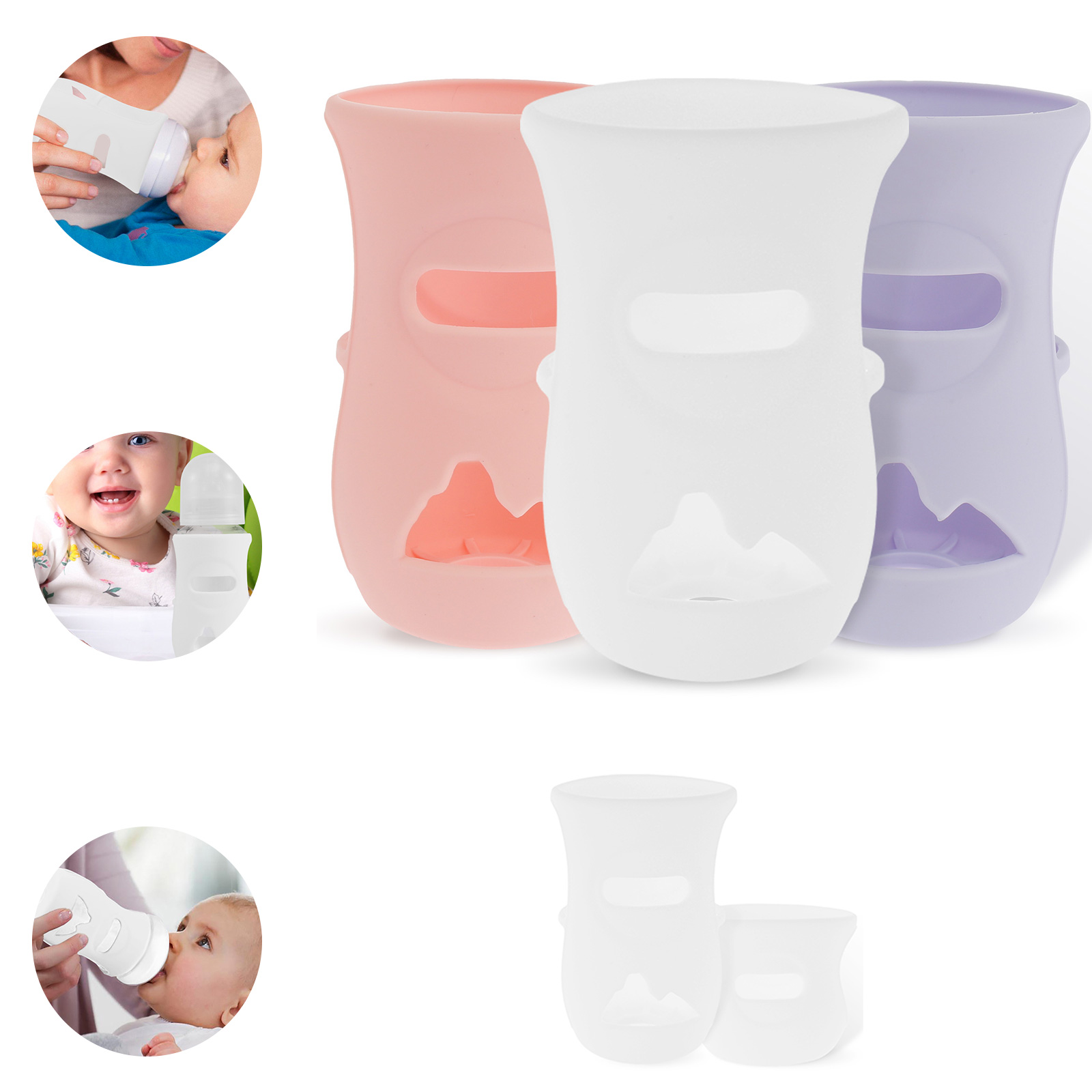 Baby Food Containers Glass - Silikonowe rękawy Silikonowy pokrowiec na butelkę