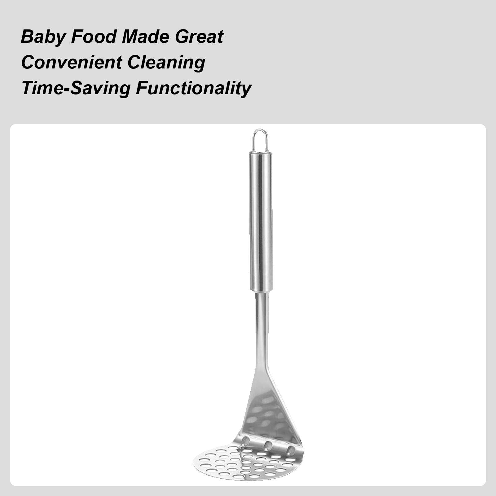 Baby Food With Avocado - Metalowy tłuczek do ziemniaków, narzędzie do