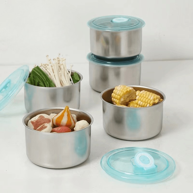 Baby Food Containers Glass - Okrągły, szczelny pojemnik na lunch, ze