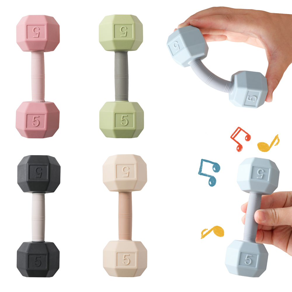 Baby Food Teether - Silikonowy gryzak-hantel dla niemowląt – Grzechotka