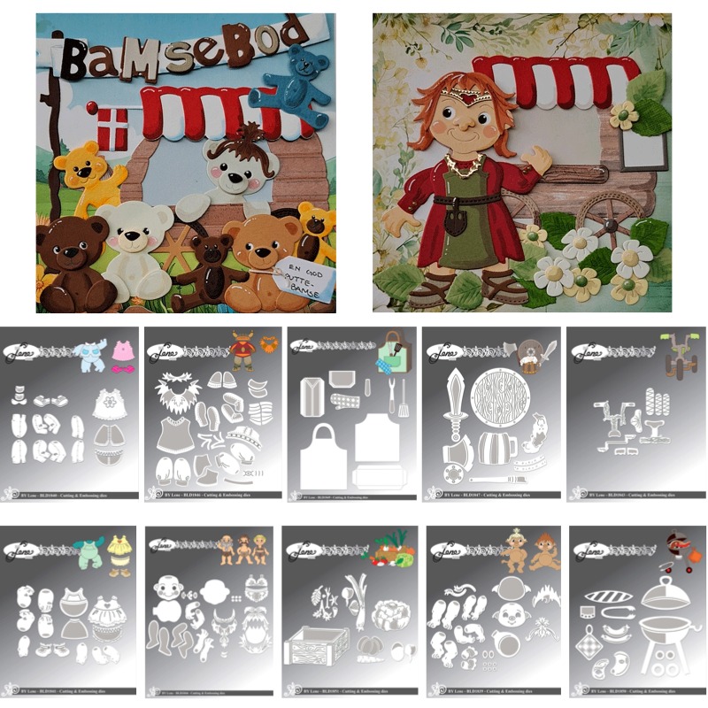 Baby Food Diary - Wykrojniki metalowe: Dziecięce trollki, kołyska, rower,