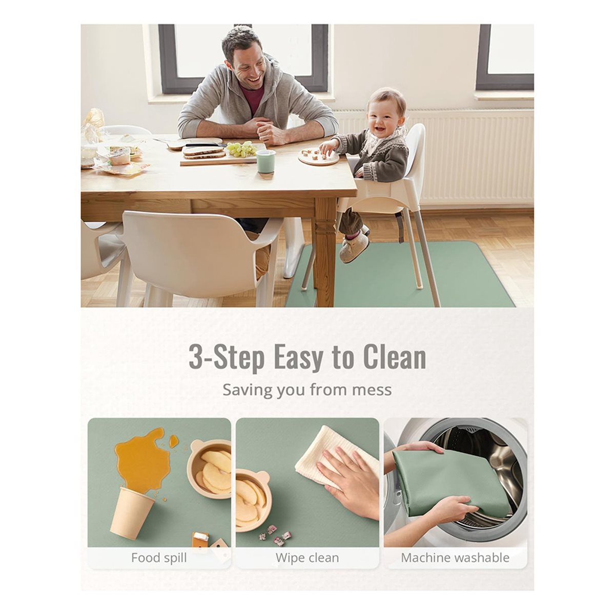 FUA@ Mata ochronna pod krzeseł – Highchair Splash Mat recenzja i cena